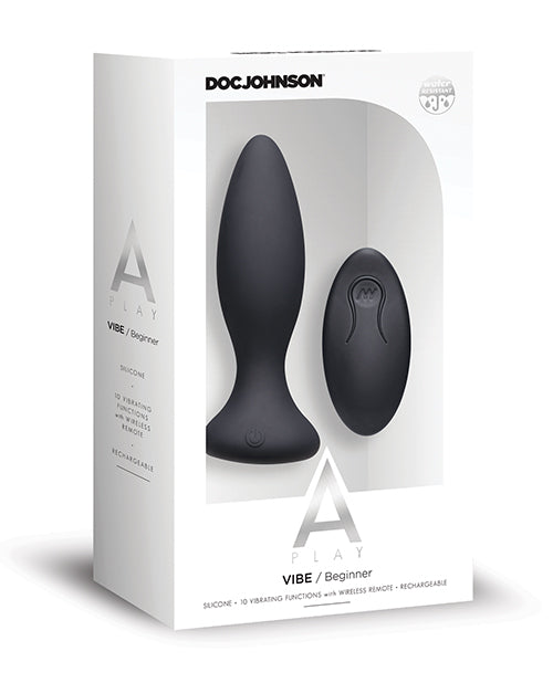 A Play Rechargeable Silicone Beginner Anal Plug with Remote - Empower Pleasure
