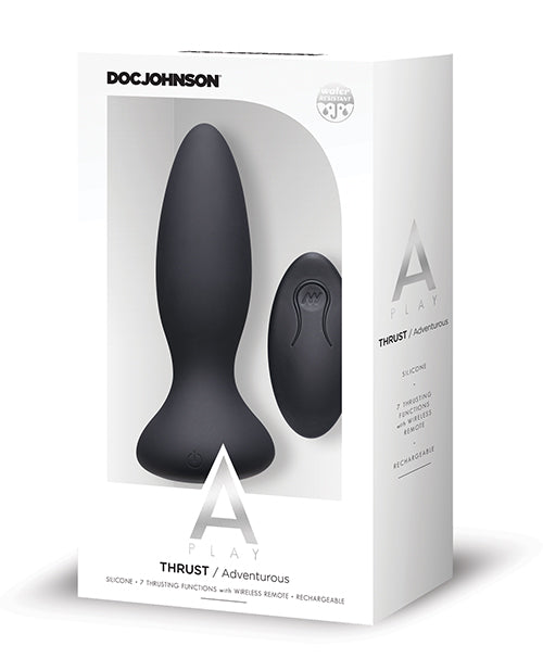 A Play Thrust Adventurous Rechargeable Silicone Anal Plug with Remote - Empower Pleasure