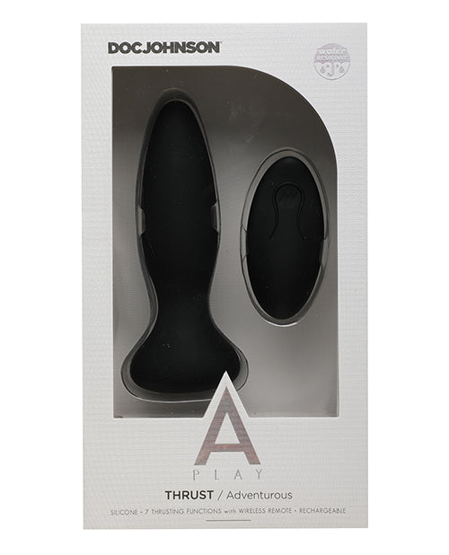 A Play Thrust Adventurous Rechargeable Silicone Anal Plug with Remote - Empower Pleasure