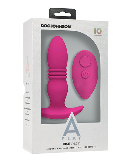 A Play Rise Rechargeable Silicone Anal Plug with Remote - Empower Pleasure