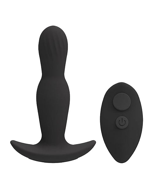 A Play Expander Rechargeable Silicone Anal Plug with Remote - Black - Empower Pleasure