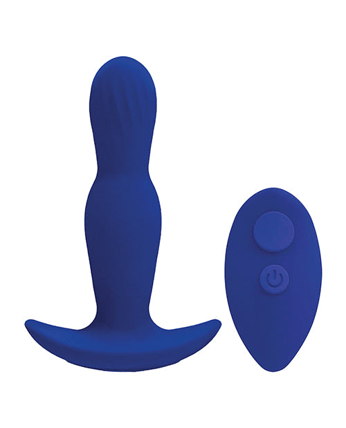 A Play Expander Rechargeable Silicone Anal Plug with Remote - Royal Blue - Empower Pleasure