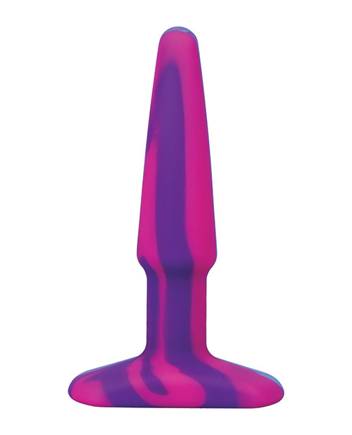 A Play 4" Groovy Silicone Anal Plug - Multicolor/Pink - Empower Pleasure