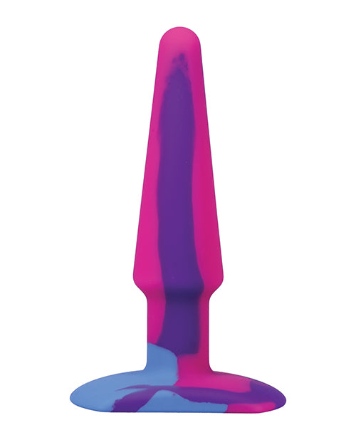 A Play 5" Groovy Silicone Anal Plug - Multicolor/Pink - Empower Pleasure