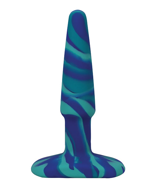 A Play 4" Groovy Silicone Anal Plug - Ocean - Empower Pleasure
