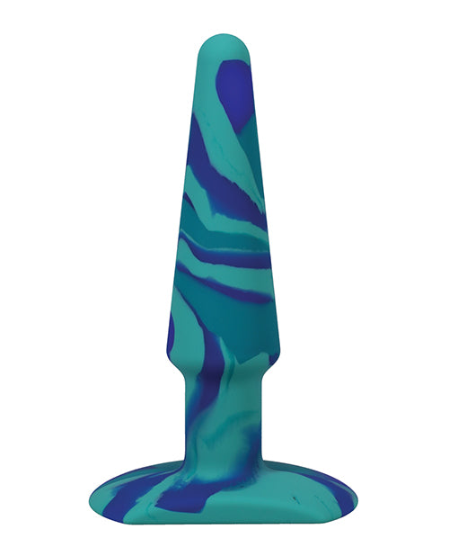 A Play 5" Groovy Silicone Anal Plug - Ocean - Empower Pleasure