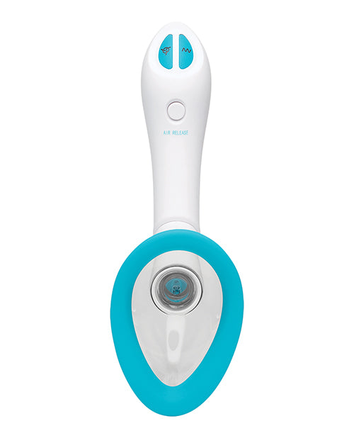 Bloom Intimate Body Automatic Vibrating Rechargeable Pump - Sky Blue/White - Empower Pleasure