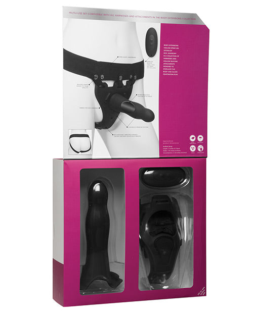 Body Extensions Be Aroused Vibrating 2-Piece Strap-On Set - Black - Empower Pleasure