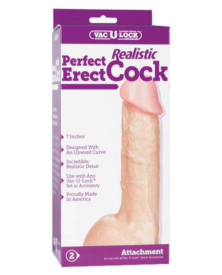 Vac-U-Lock 7" Perfect Realistic Cock - White - Empower Pleasure