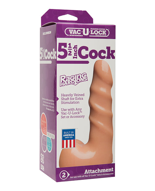 Vac-U-Lock 5.5" Raging Hard on Realistic Cock - Flesh - Empower Pleasure
