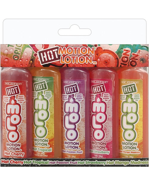 Hot Motion Lotion Kit - 1 oz Assorted Flavors - Pack of 5 - Empower Pleasure