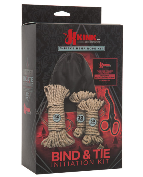 Kink Bind & Tie Initiation Hemp Rope Kit - 5 pc Kit