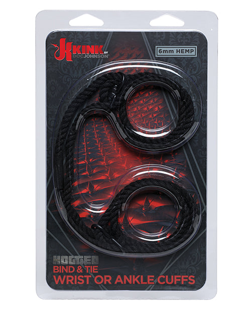 Kink Hogtie Bind & Tie Wrist or Ankle Hemp Cuffs - 6 mm - Assorted Colors