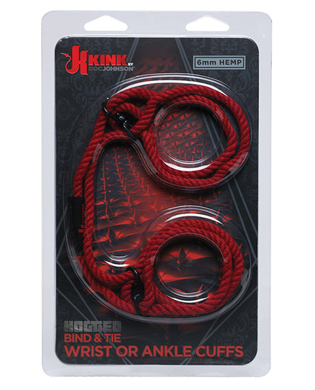 Kink Hogtie Bind & Tie Wrist or Ankle Hemp Cuffs - 6 mm - Assorted Colors - Empower Pleasure