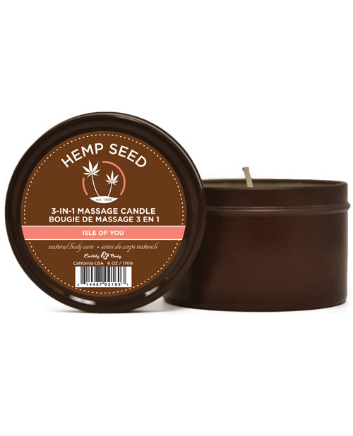 Earthly Body 3-in-1 Massage Candle - 6 oz Isle of You - Empower Pleasure