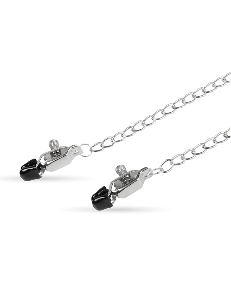 Easy Toys Big Nipple Clamps with Chain - Silver