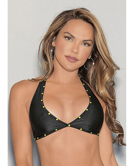 Glow Stones Black Light Dancewear Tri Bra Black O/S - Empower Pleasure