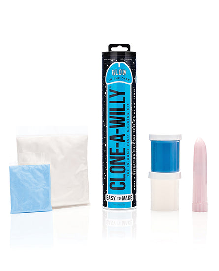 Clone-A-Willy Kit Vibrating Glow in the Dark - Blue - Empower Pleasure