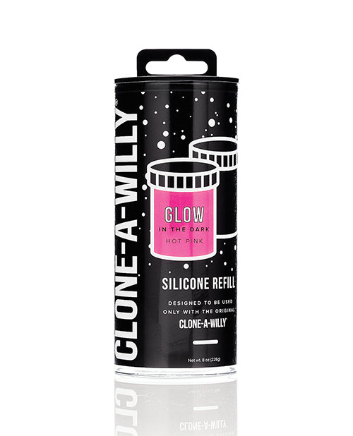 Clone-A-Willy Silicone Glow In The Dark Refill - Hot Pink - Empower Pleasure