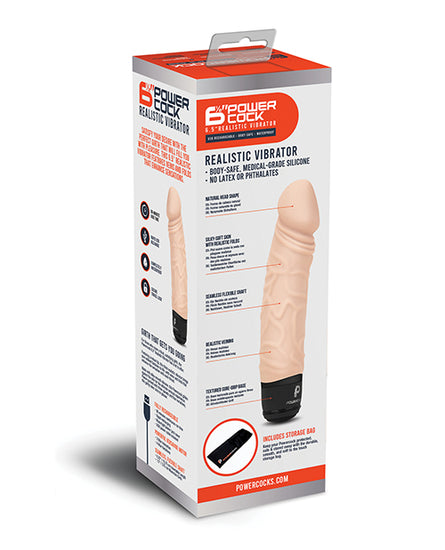 Powercocks 6.5" Realistic Vibrator - Ivory - Empower Pleasure