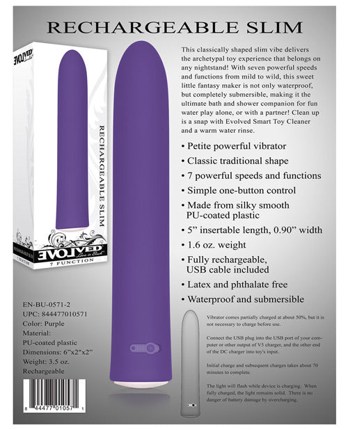 Evolved Love is Back Rechargeable Slim - Purple - Empower Pleasure