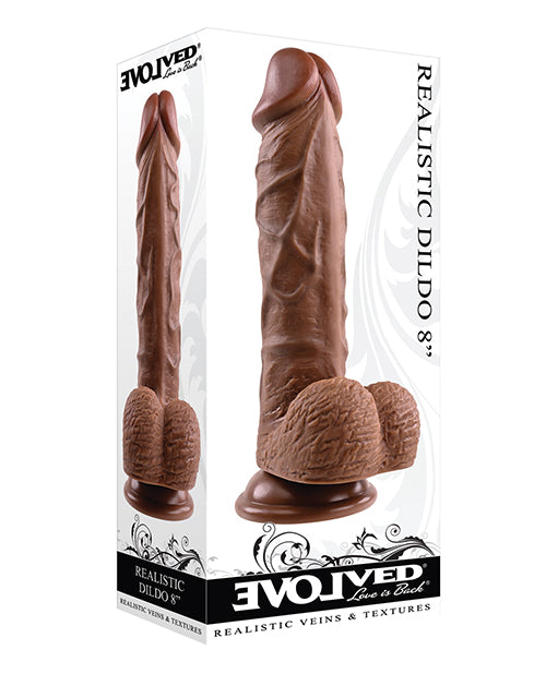 Evolved 8" Realistic Dildo with Balls - Assorted Tones