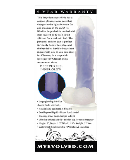 Evolved Luminous Dildo Non Vibrating - Purple - Empower Pleasure