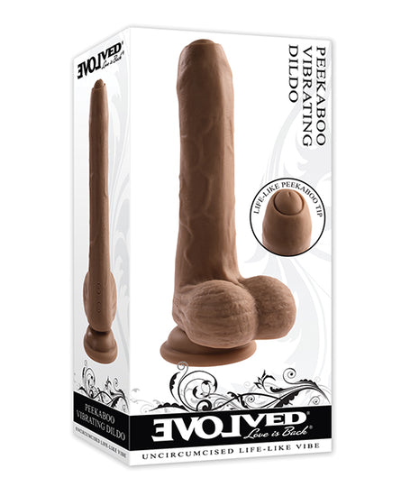 Evolved Peek A Boo Vibrating Dildo - Dark - Empower Pleasure