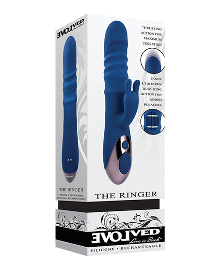 Evolved The Ringer Rechargeable Thrusting Rabbit - Blue - Empower Pleasure