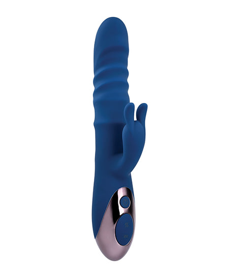 Evolved The Ringer Rechargeable Thrusting Rabbit - Blue - Empower Pleasure