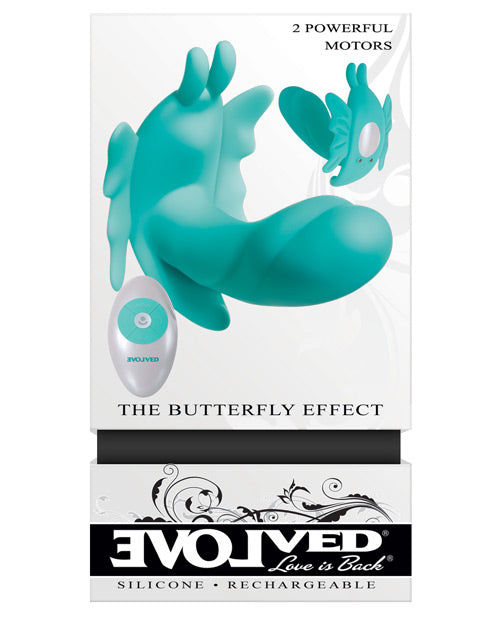 Evolved The Butterfly Effect Rechargeable Dual Stim - Teal - Empower Pleasure