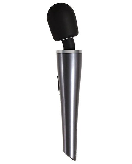 Evolved Mighty Metallic Wand - Gray/Black - Empower Pleasure