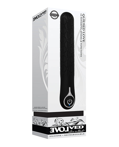 Evolved Quilted Love Rechargeable Vibrator - Black - Empower Pleasure