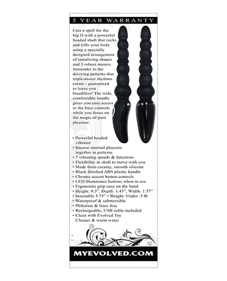 Evolved Magic Stick Beaded Vibrator - Black - Empower Pleasure