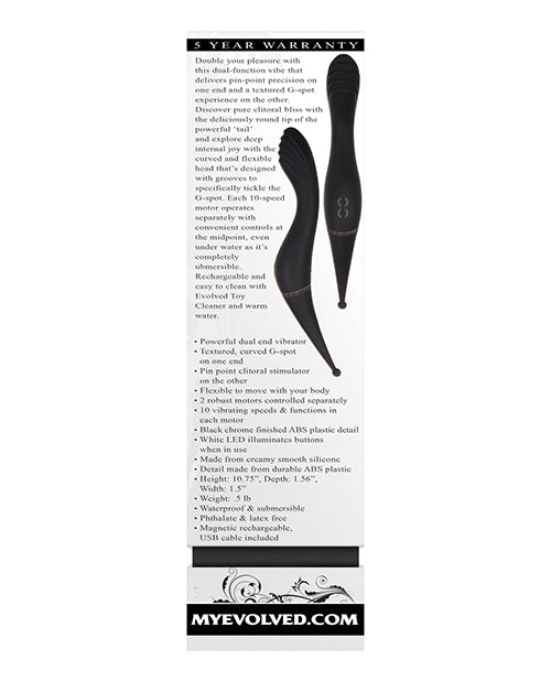 Evolved Tantalizing Teaser Dual-End Vibrator - Black - Empower Pleasure
