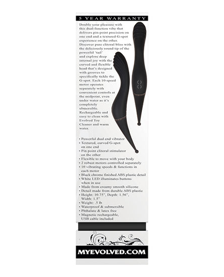 Evolved Tantalizing Teaser Dual-End Vibrator - Black - Empower Pleasure