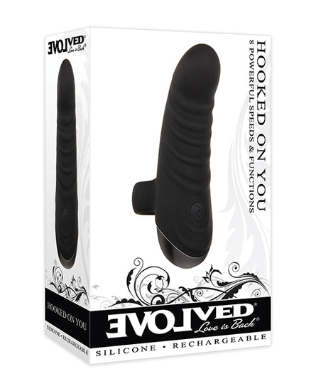Evolved Hooked on You Curved Finger Vibrator - Black Evolved Hooked on You Curved Finger Vibrator - Black