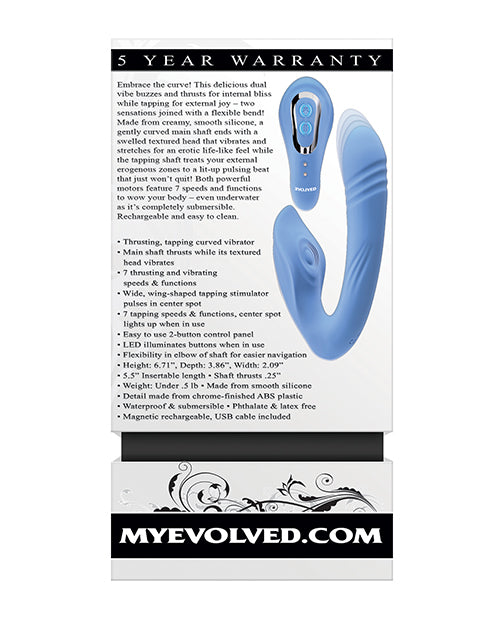 Evolved Tap & Thrust Dual Vibe - Blue - Empower Pleasure