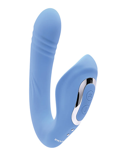Evolved Tap & Thrust Dual Vibe - Blue - Empower Pleasure