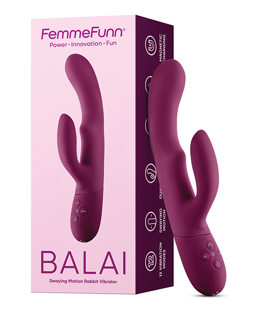 Femme Funn Balai Side to Side Swaying Rabbit - Fuchsia - Empower Pleasure