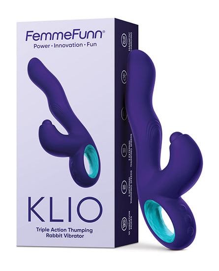 Femme Funn Klio Triple Action Rabbit - Dark Purple - Empower Pleasure