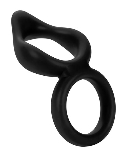 Forto F-88 Double Ring Liquid Silicone Cock Ring - Black - Empower Pleasure