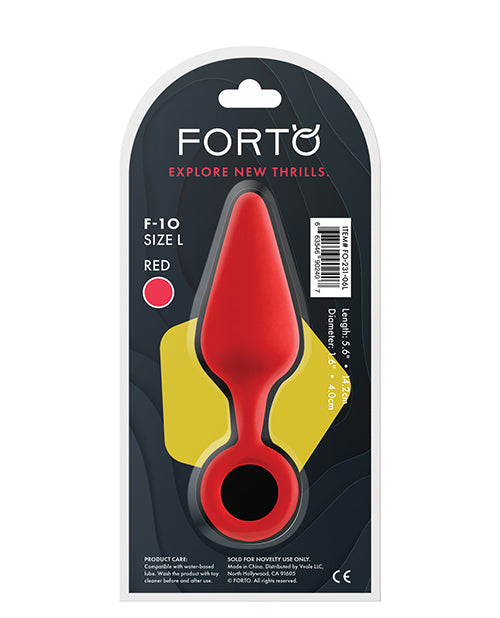 Forto F-10 Silicone Plug with Pull Ring - Large Red