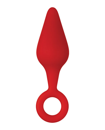 Forto F-10 Silicone Plug with Pull Ring - Small Red - Empower Pleasure