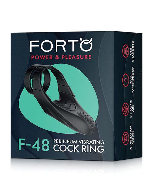 Forto F-48 Perineum Double C-Ring - Black - Empower Pleasure