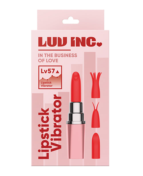 Luv Inc. Lipstick Vibrator with 4 Heads - Light Pink - Empower Pleasure