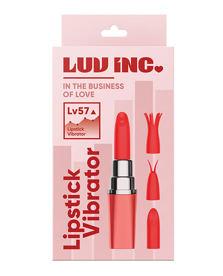 Luv Inc. Lipstick Vibrator with 4 Heads - Coral - Empower Pleasure