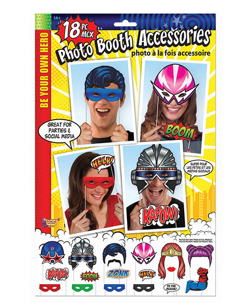 Be Your Own Hero Photo Booth Prop Kit - Set of 18 pc