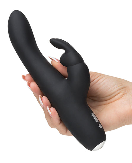 Fifty Shades of Grey Greedy Girl Rechargeable Slimline Rabbit Vibrator - Black - Empower Pleasure