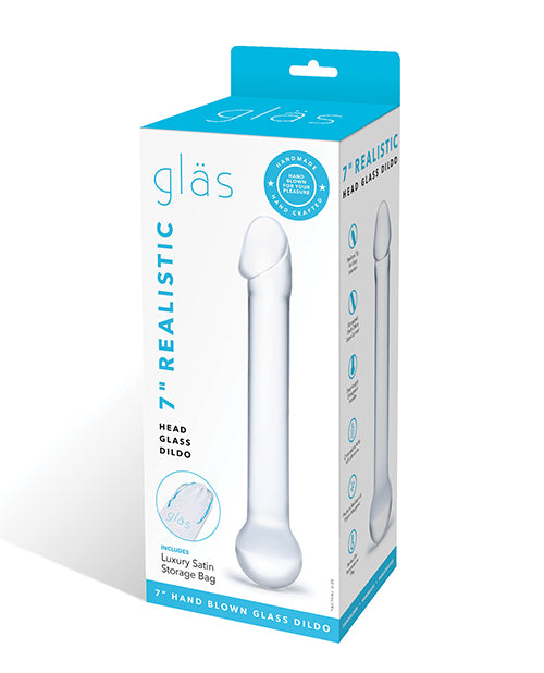 Glas 7" Realistic Head Glass Dildo - Clear - Empower Pleasure